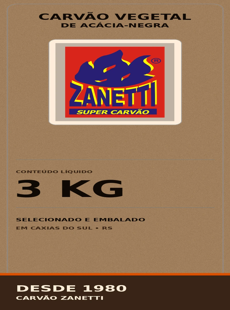 Carvão vegetal de acácia-negra 3 kg